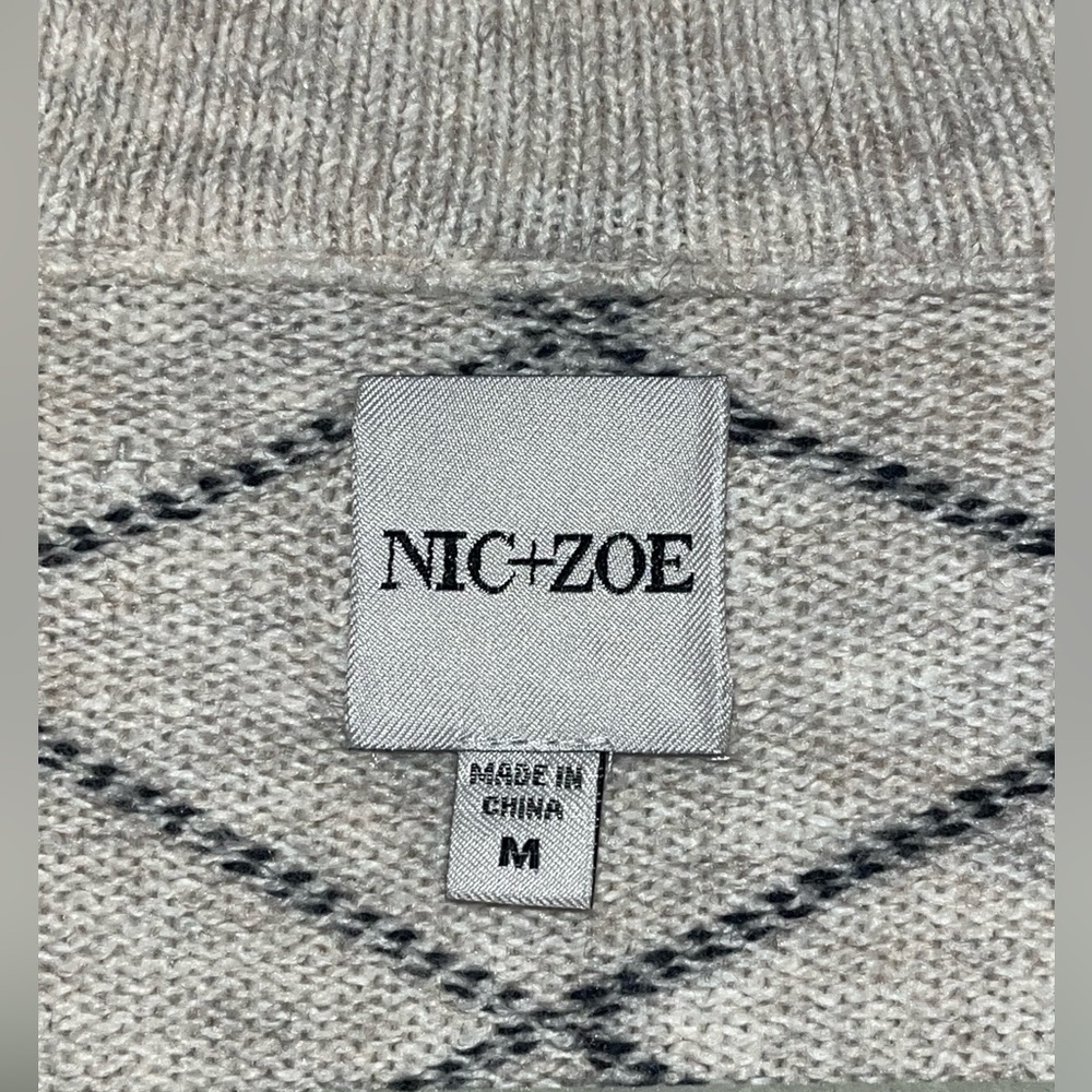 NIC+ZOE Diamond Days Half Zip Sweater Women’s Sz M